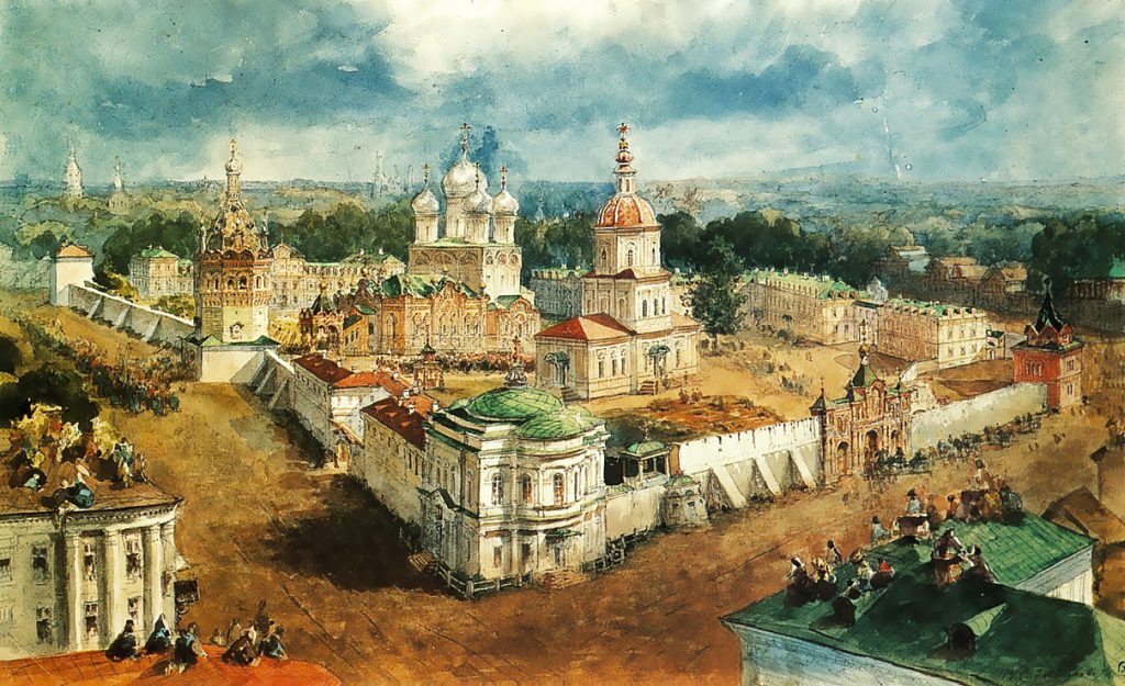 Вид Богоявленского Анастасьина монастыря в городе Костроме